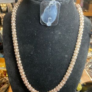 @kimbuyer24 Ann Klein Gold tone Rope rhinestone Necklace